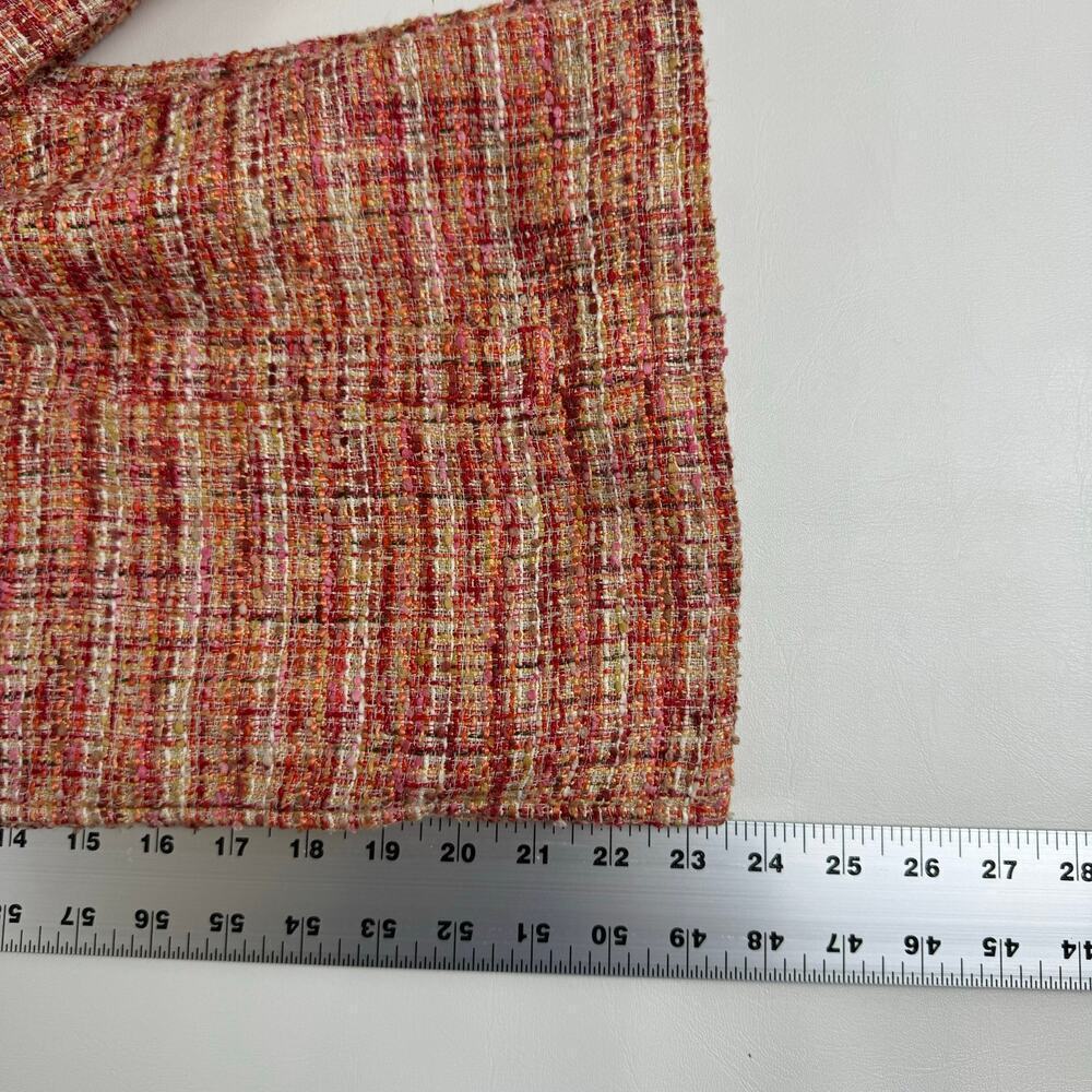 Chico’s Womens Orange Tweed Rhinestone Trim Sophisticated Blazer Jacket 2 | Med - Picture 11 of 13